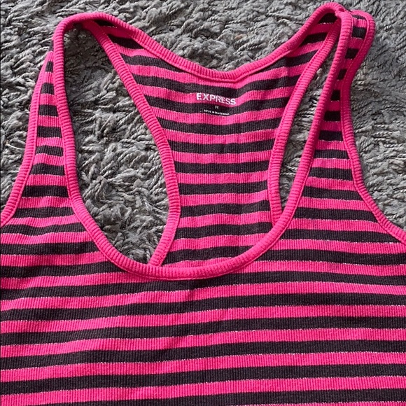 Express Racerback Tank Striped Dress - Picture 4 of 6